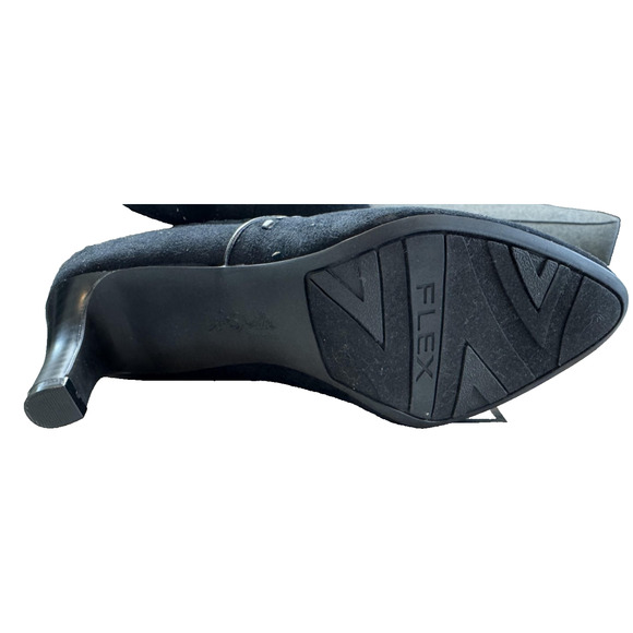 LifeStride Shoes Womens Size 5W Black Suede Booties Soft System Heels Flex Zip - Picture 6 of 10